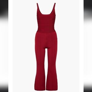 14. NWT HERVE LEGER CROPPED FLARED BANDAGE JUMPSUIT SIZE MEDIUM